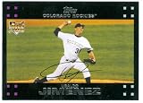 Ubaldo Jimenez baseball card 2007 Topps #296 (Colorado Rockies) Rookie Card