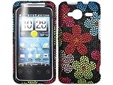 Daisy Black Bling Rhinestone Faceplate Diamond Crystal Hard Skin Case Cover ....