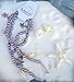 Lavender Barefoot Sandals Beach Wedding Beaded Anklet with Starfish and Real Seashells - Set of 2