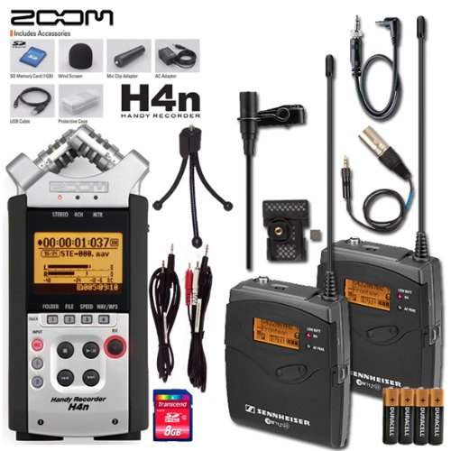 Zoom H4n Sennheiser EW112P G3 Wireless Portable Recording System