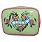 Patent Cosmetic Case - Green/ Pink