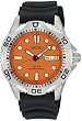 Seiko #SNE109 Men's Solar Orange Dial Polyurethane Strap 200M Dive Watch