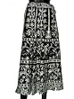 Designer Skirts -Black With White Color Printed Wrap Girls Comfortable Clothing In India Size 34 For Free Shipping
