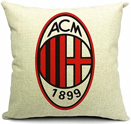 myGadgets® Retro Cotton Linen Square Shell Decorative Throw Pillow Case Cushion Cover 18" X 18" (AC Milan)