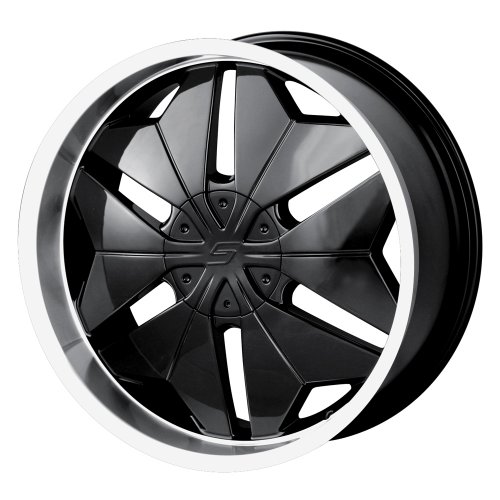 Sacchi S75 (Series 275) Black with Machined Lip - 20 x 8.5 Inch Wheel