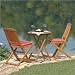 Outdoor Interiors Acacia 3 Piece Round Bistro Outdoor Furniture Set – includes cushions