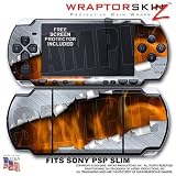 Ripped Metal Fire WraptorSkinz Skin and Screen Protector Kit fits Sony PSP Slim (PSP 2000)