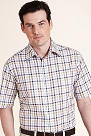 Collezione Pure Cotton Short Sleeve Gorgonzola Checked Shirt