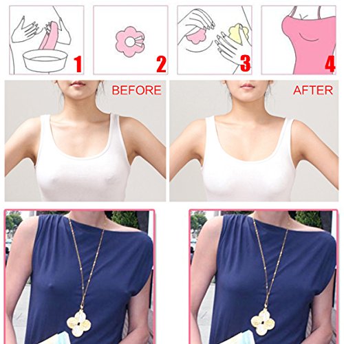 Lady Up Womens Multi Shaped Adhesive No Show Disposable Breast Petal