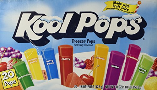 Kool Pops Made With Real Fruit Juices 20 Freezer Pops (1.5 Oz per Serving) 2 Boxes
