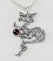 A Little Dragon Pendant in Sterling Silver set with Genuine Gemstones