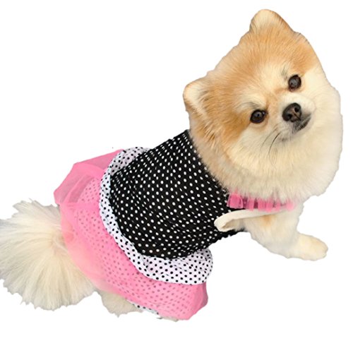 Mosunx(TM) Fashion Puppy Dog Princess Dress Dog Dot Skirt Pet Dog Dress (L, A)