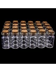 24 Mini Glass Jars with Cork Stoppers (10ml.) by Bold Star