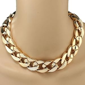 Nicerocker Hot Shiny Link Id Celebrity Style Alloy Choker Necklace Chunky Chain