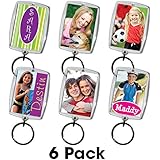 PixTag&reg; 6-pack Acrylic Photo Keychain from Jaymo - DIY personalized keychain - Insert photos up to 1 9/32" x 1 27/32" / 33 x 47 mm or create custom inserts at PersonalizeItYourself.com
