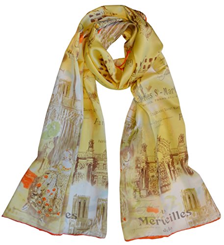 Van Gogh and Claude Monets Paintings, Fashion Silk Scarf Premium Shawl Wrap Art