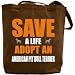 Canvas Tote Bag Brown  Save A Life , Adopt A American Pit Bull Terrier  Dog