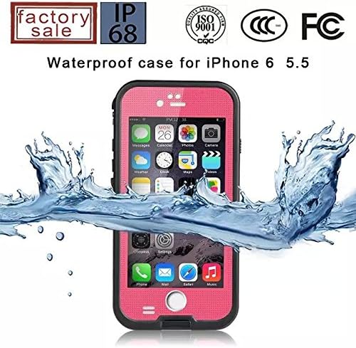 IP 68 6.6 ft Depth Underwater Waterproof for iphone 6 plus [New Version] 6.6ft Underwater Waterproof Shockproof Snowproof Dirtpoof Protection Case Cover for iPhone 6 plus 5.5 screen (1 Pink)