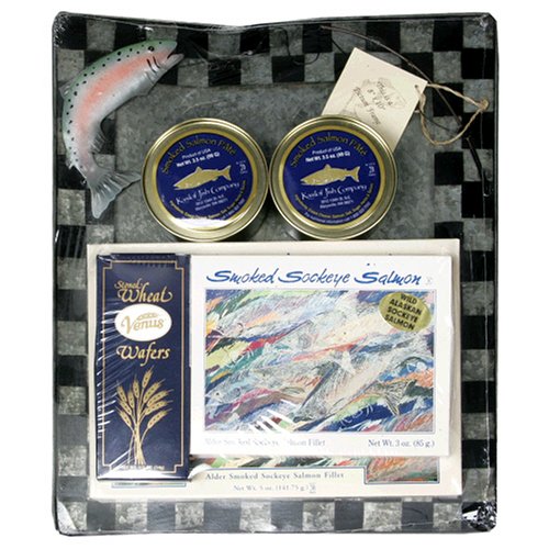 Kasilof Fish Company Smoked Sockeye Salmon and Checkered Photo Frame, 15.5-Ounce Unit by Kasilof