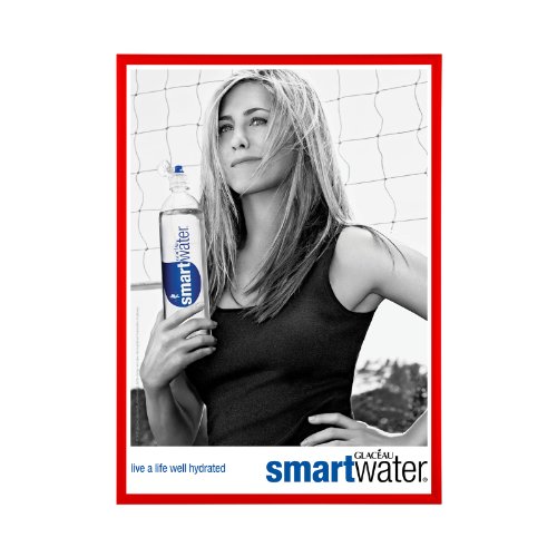 Red Snap Frame 8 x 10 Inches, 1" Narrow Aluminum Profile, Front Loading Display, Wall Mount