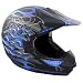 Hawk Flamma Blue Matte Black Motocross Helmet