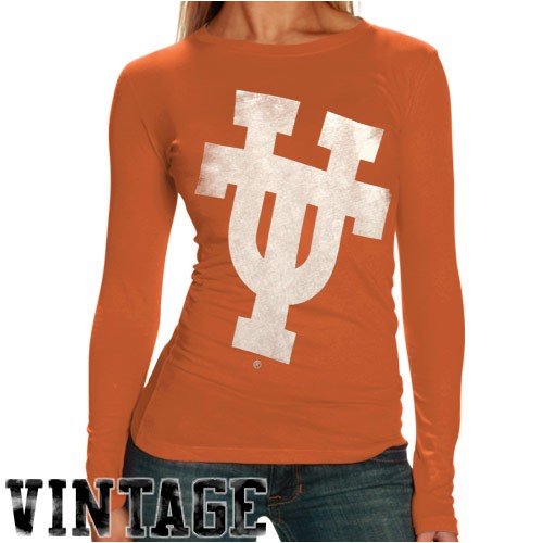 My U Texas Longhorns Ladies Orange Gigantor Vintage Long Sleeve T-shirt