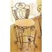 24" seat height silvery gold metal swivel bar stool with padded seat