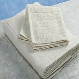 Sobellissima Bath Sheets 35X70 2lbs Ecru with Ribbed End Border
