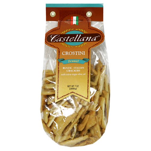 Castellana Crostini, Fennel, 7-Ounce Bags (Pack of 12) by Castellana