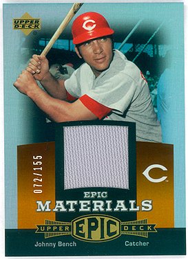 Johnny Bench 2006 Upper Deck Epic Jersey Serial #072/155