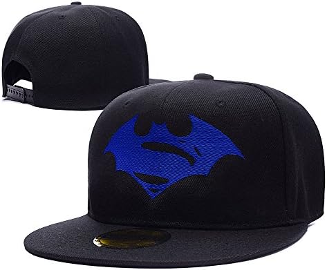 Superman Batman Logo Adjustable Snapback Embroidery Hats Caps - Black/Blue