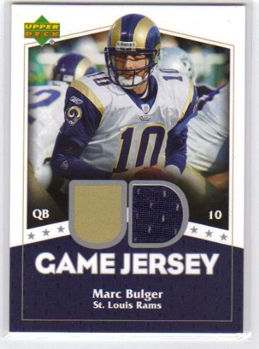2007 Upper Deck Game Jerseys #MB Mark Bulger - St. Louis Rams (Piece of Authentic Game Used Uniform Football Cards )
