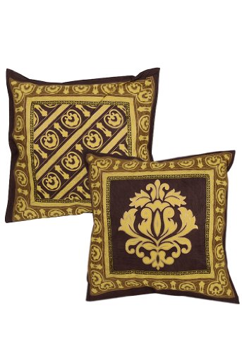 Imagen 1 de Home Designer Muebles Fundas de cojín algodón con tamaño de impresión de la mano Bloque 16 x 16 pulgadas Juego de 2 piezas