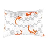 Argington Organic Boudoir Pillow, Fish And Pebbles Print by Argington