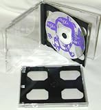 25 Double Slimline CD Jewel Boxes with Dark Grey / Black Tray #CD2R10DG (HOLDS 2 CDS IN THE SPACE OF ONE STANDARD SIZED JEWEL BOX!)