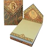 B Monogram Punch Studio Paisley 75-Page mini notepad - magnetic closure jewel on tab