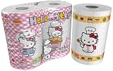 World Cart Srl - Hello Kitty - Essui Tout - 2 Rouleaux - 3 Plis - Imprimé - Lot de 2