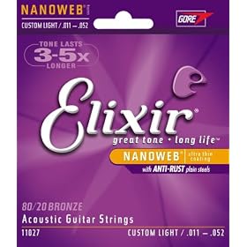 Elixir NanoWeb Acoustic Guitar Strings (Custom Light)