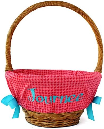 Personalized Easter Basket Liner by Our Little Messes, Rose Houndstooth (2 sizes available)