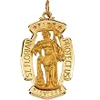 14K Yellow Gold St. Florian Medal - 30.00x20.00mm