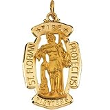 14K Yellow Gold St. Florian Medal - 30.00x20.00mm