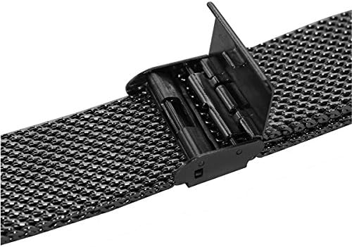 Emideals Stainless Steel Watch Strap Bracelet Band for LG G Watch Urbane / G Watch R / G Watch, Samsung Galaxy Gear 2 R382 R381 R380, Asus Zenwatch Smartwatch (B - Black)