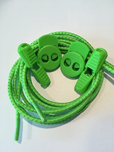 EREV Sport 3M No Tie Tri Elastic Shoelaces Triathlon (Neon Green)