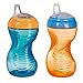Munchkin 2 Pack Mighty Grip Spill-Proof Cup, 10 Ounce, Blue/Orange