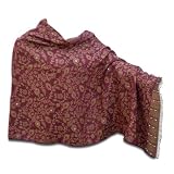 Handmade Indian Stole In Cotton With Colorful Sequins & Silver Beads (Free Shipping) Stle0042rr