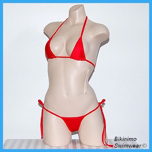Sexy Micro Thong Bikini by BIKINIMO SWIMWEAR (Candy Apple Red)