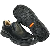 Clarks Catch Black Smooth Leather Slip On Shoes Men