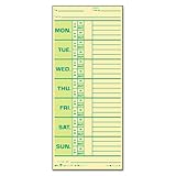 Tops Time Card F/Pyramid Model 331-10 Weekly Two-Sided 3-1/2 X 8-1/2 500/Bo ....