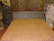 Cotton Rose Taupe Aari Embroidery Coverlet Bedspread Indian Bedding