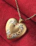 Tri - color 14K Gold - filled 4 - photo Heart Locket